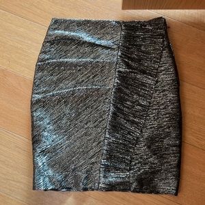 NWT Maje Metallic Mini Skirt with ruffle detail
